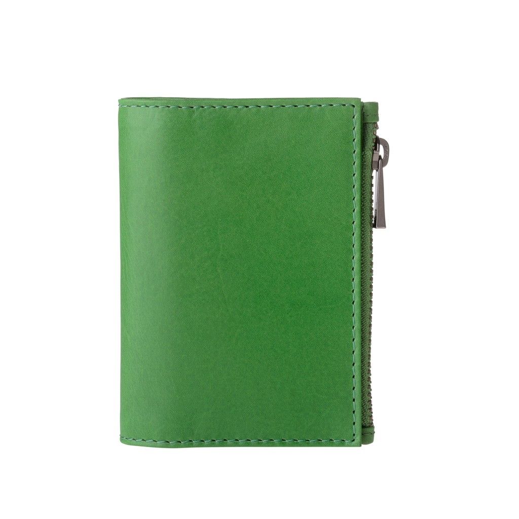 DuDu Zip-It Minimalist Leather Wallet - Green