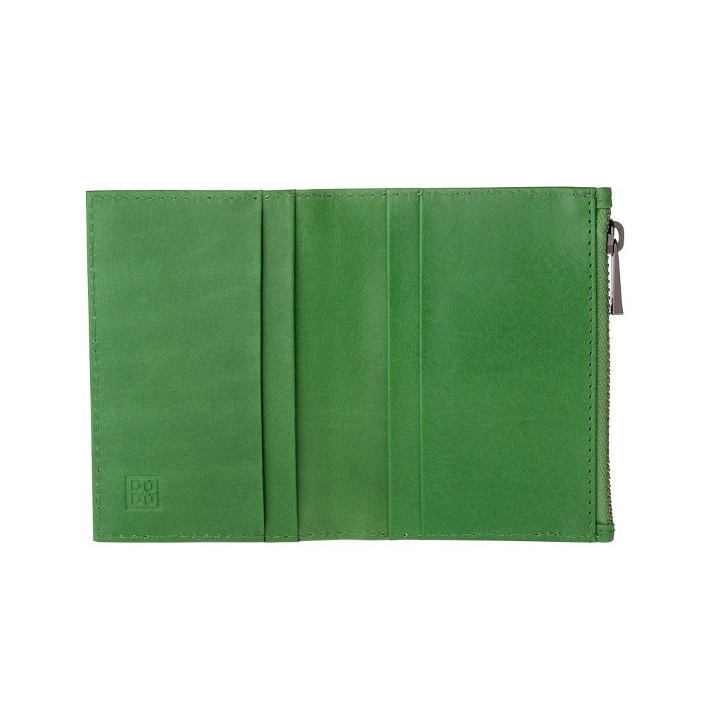 DuDu Zip-It Minimalist Leather Wallet - Green