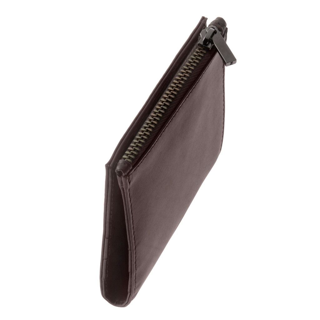 Zip-It Bi-Fold Leather Wallet - Dark Brown