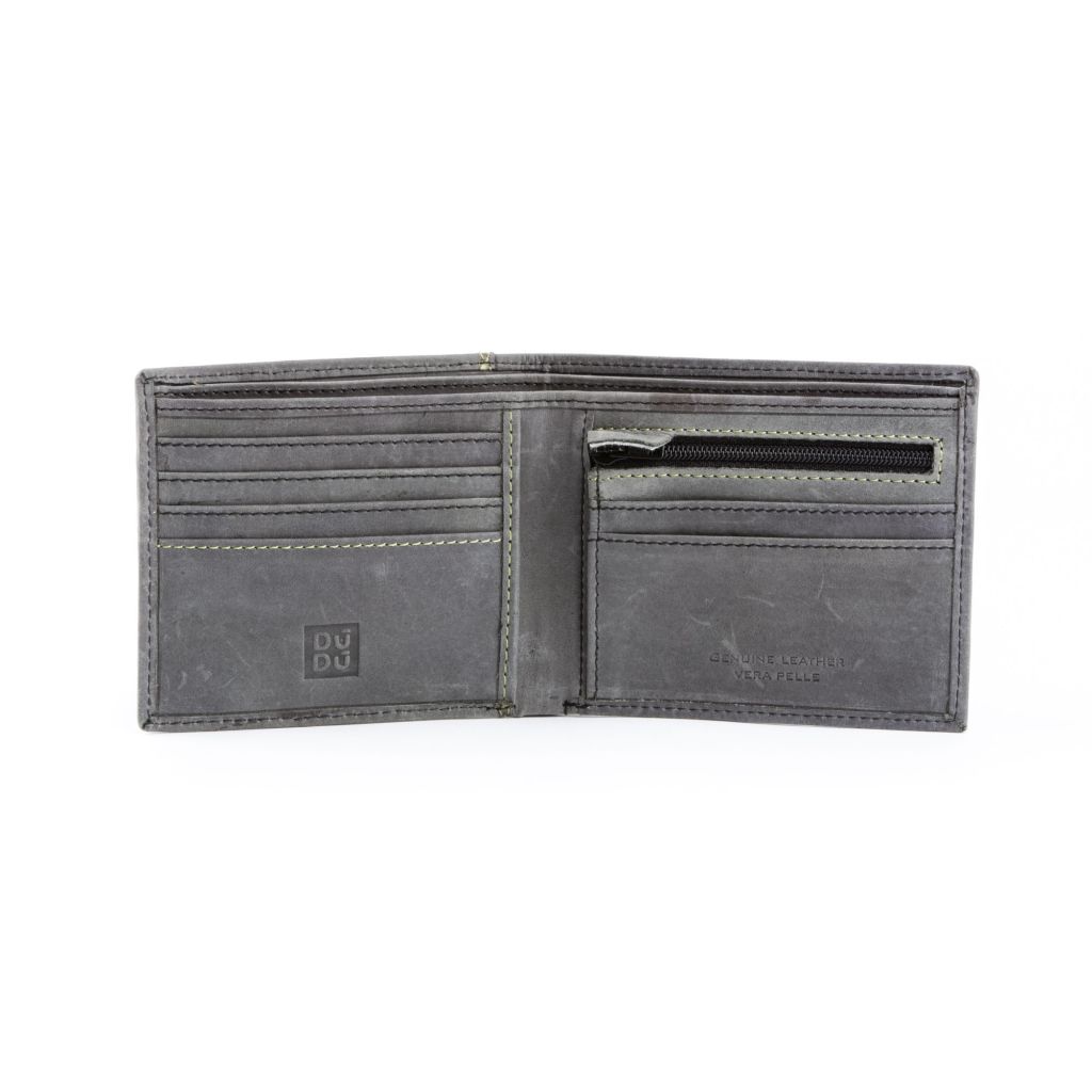 DuDu Mens vintage leather wallet - Black