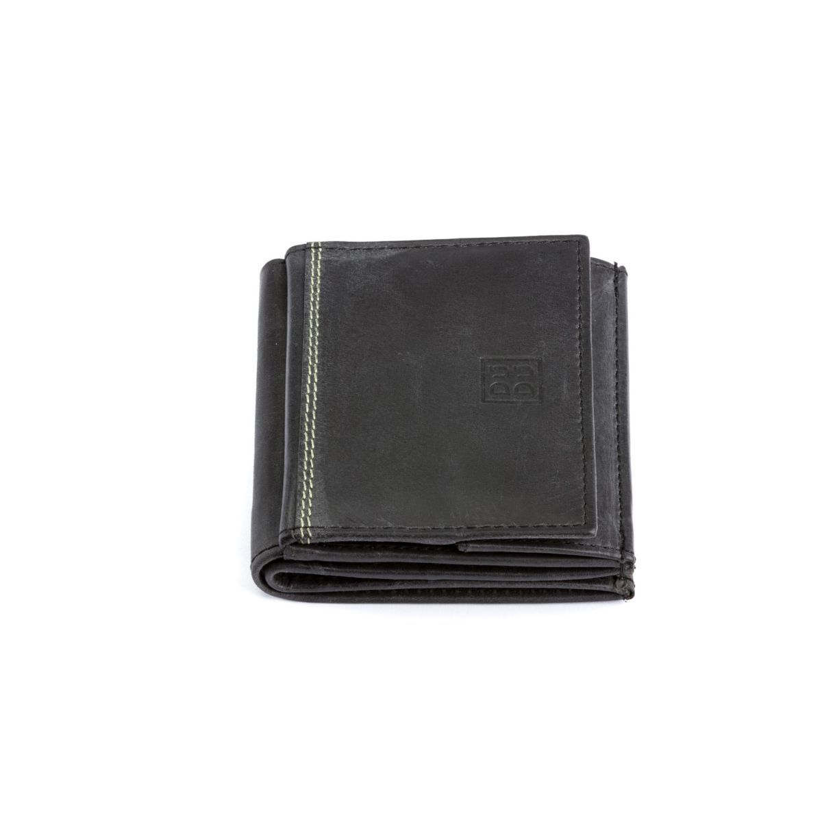 DuDu Small Unique Vintage Leather Wallet  - Black