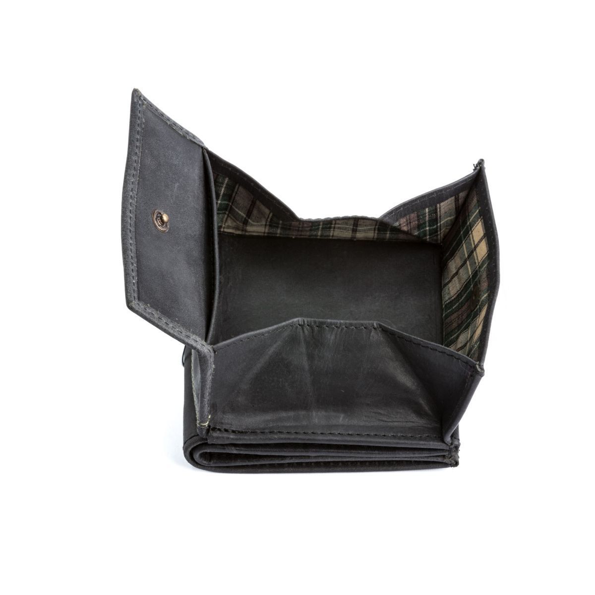 DuDu Small Unique Vintage Leather Wallet  - Black