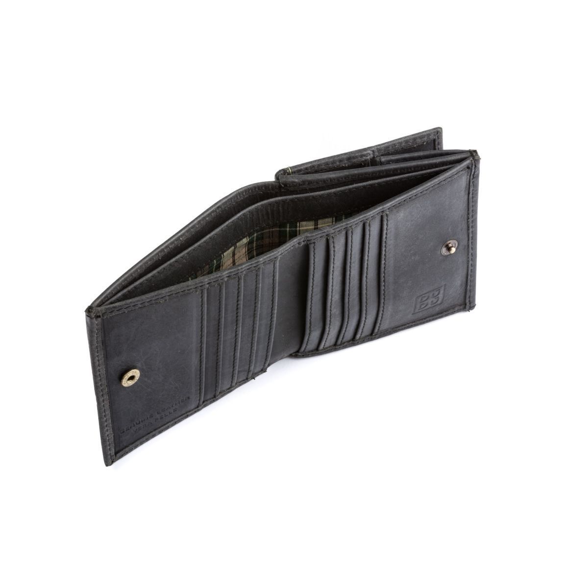 DuDu Small Unique Vintage Leather Wallet  - Black