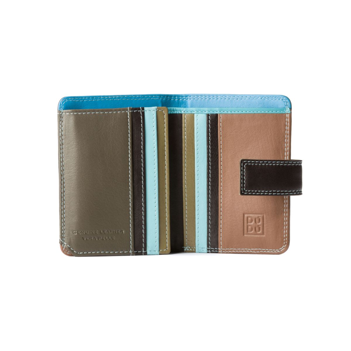 DuDu Small Womans Wallet Trifold Wallet - Dark Brown