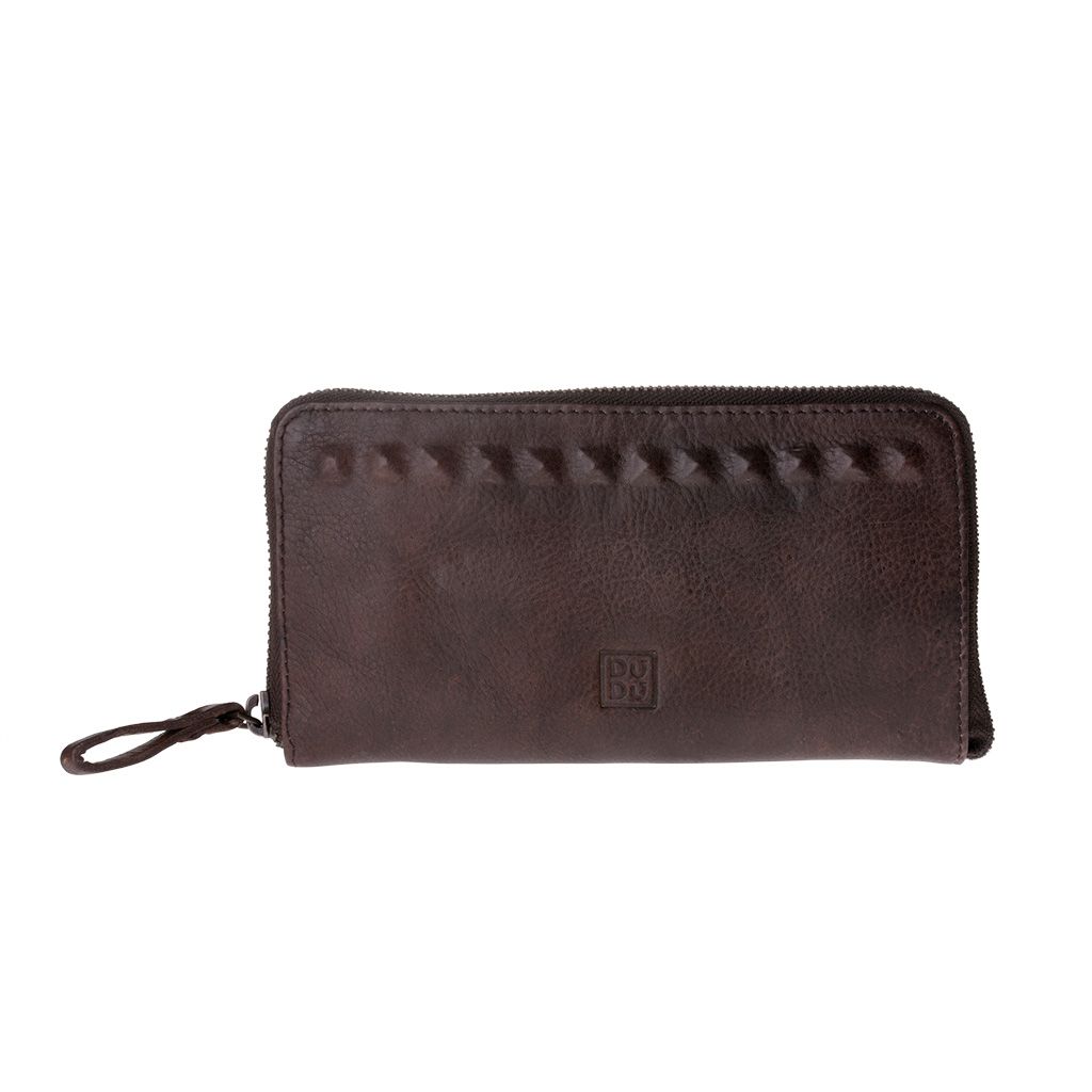 DuDu Ladies handmade premium leather wallet - Dark Brown | Wallets Online