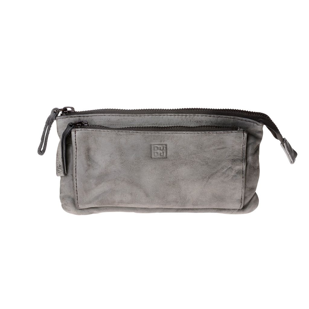 DuDu Woman's Hand-Made Soft Leather Purse - Gray