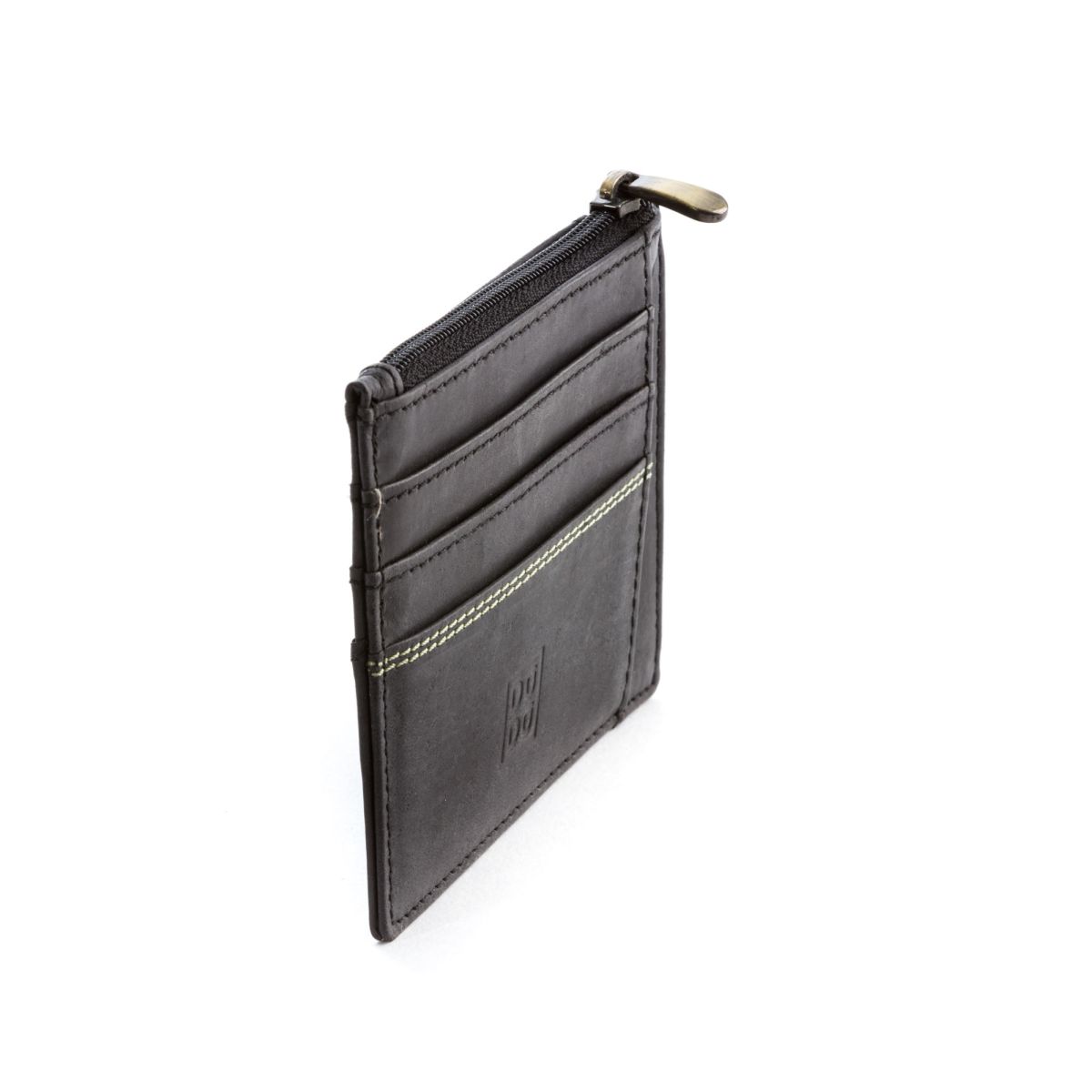 DuDu Slim Leather Credit Card Wallet - Black