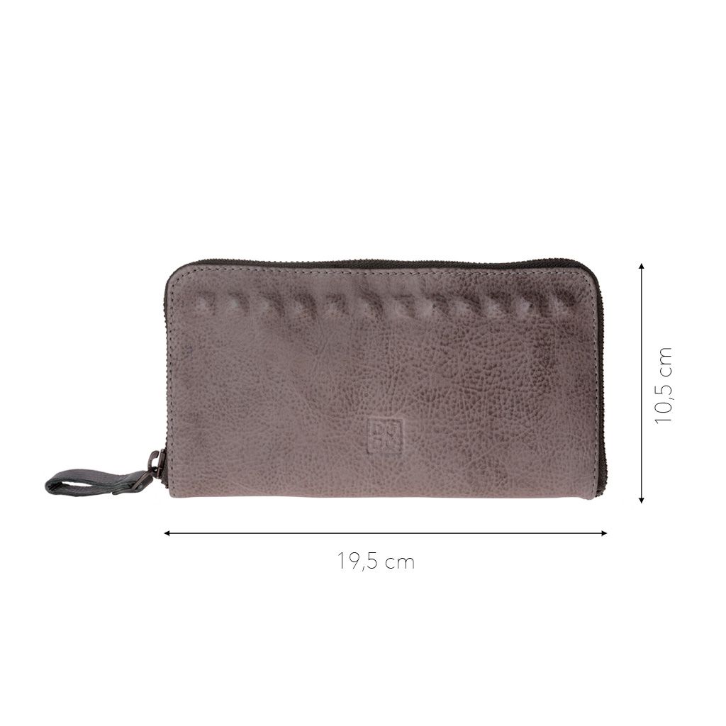 DuDu Ladies handmade premium leather wallet - Gray Stone