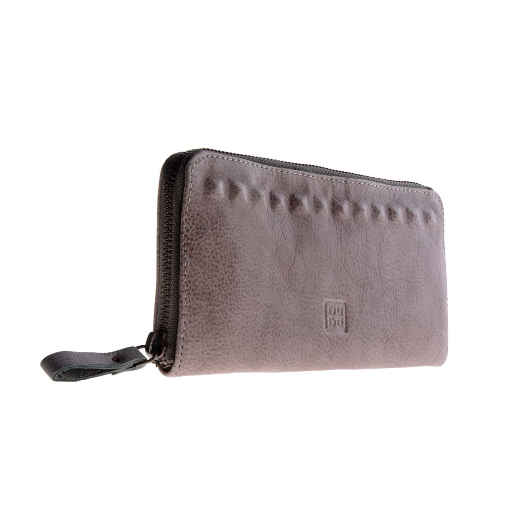 DuDu Ladies handmade premium leather wallet - Gray Stone