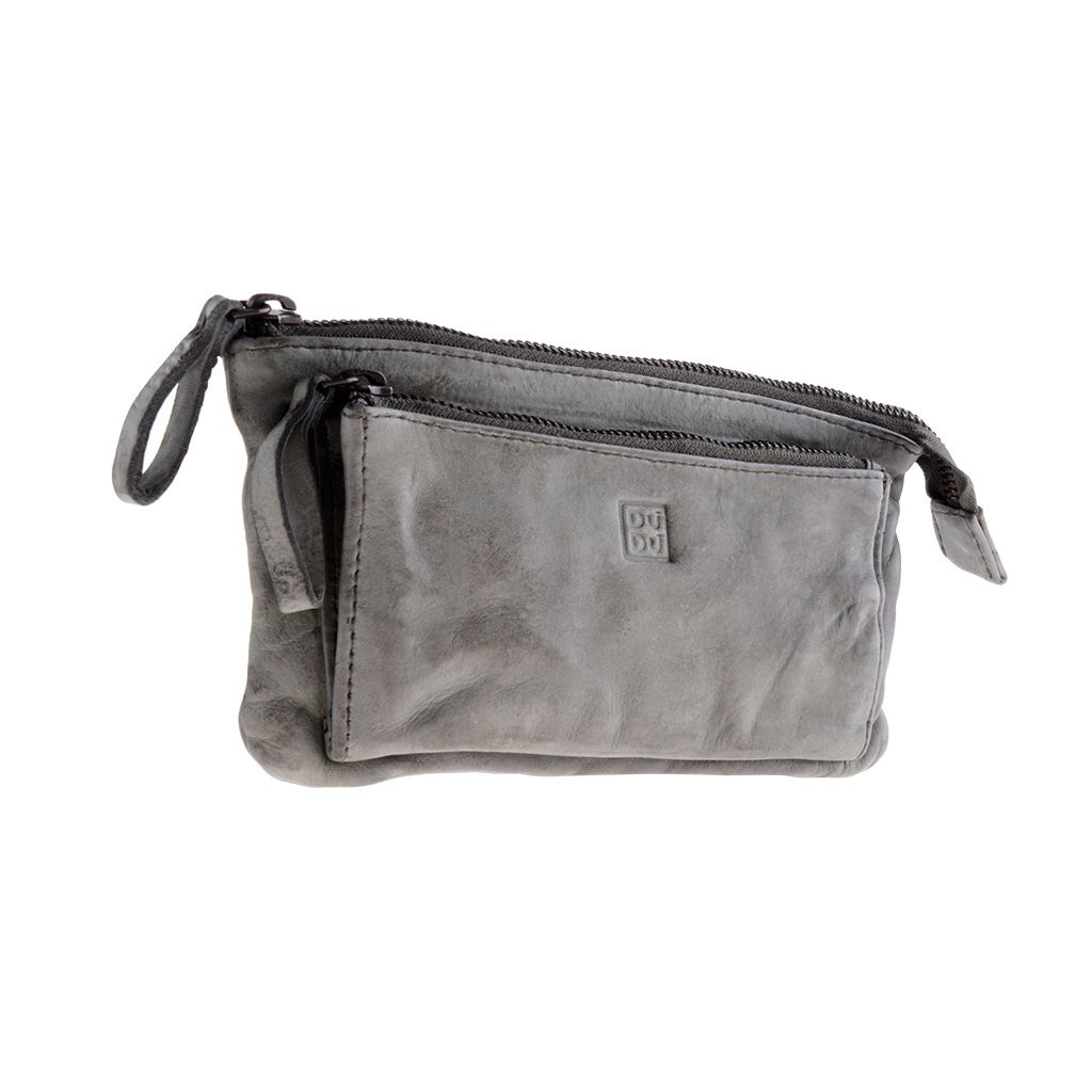 DuDu Woman's Hand-Made Soft Leather Purse - Gray