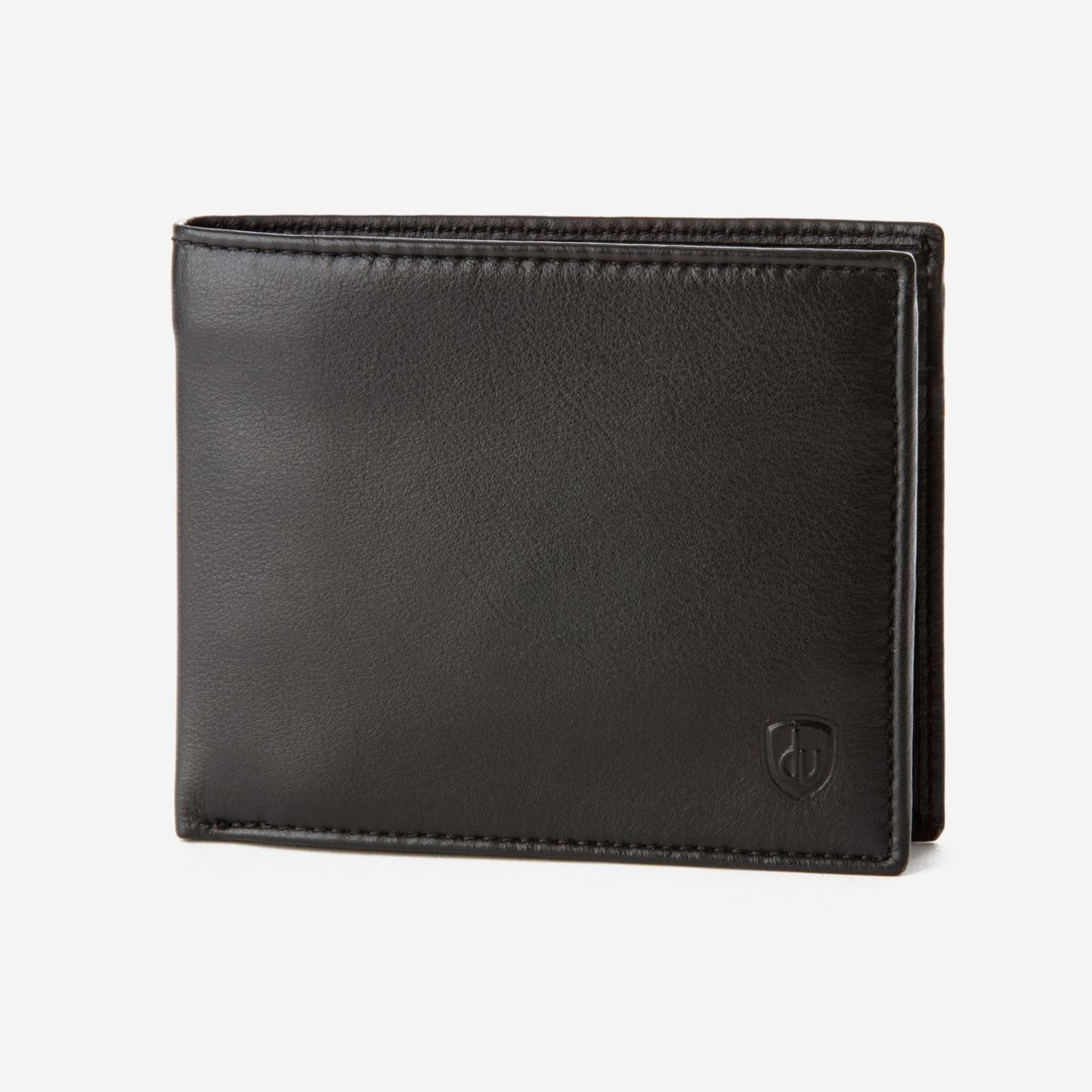 dv Classic Leather Wallet With Coin Pocket - Black