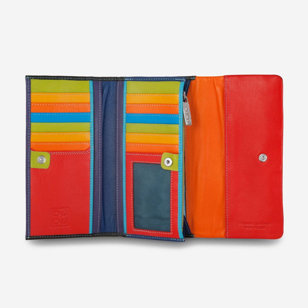 DuDu Colorful Leather Wallet For Women - Black | Wallets Online