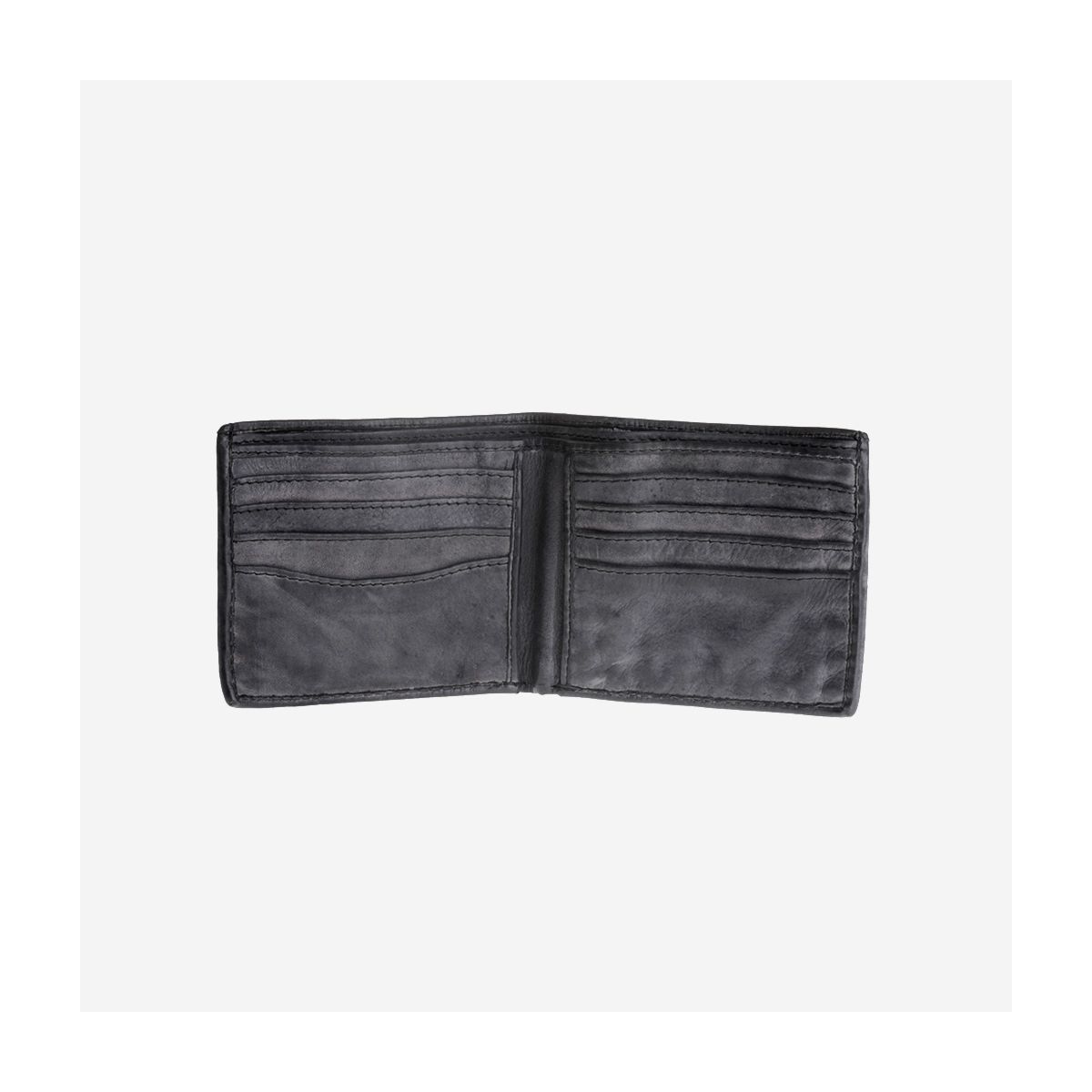 DuDu Mans hand-made soft natural high quality leather wallet - Black Slate