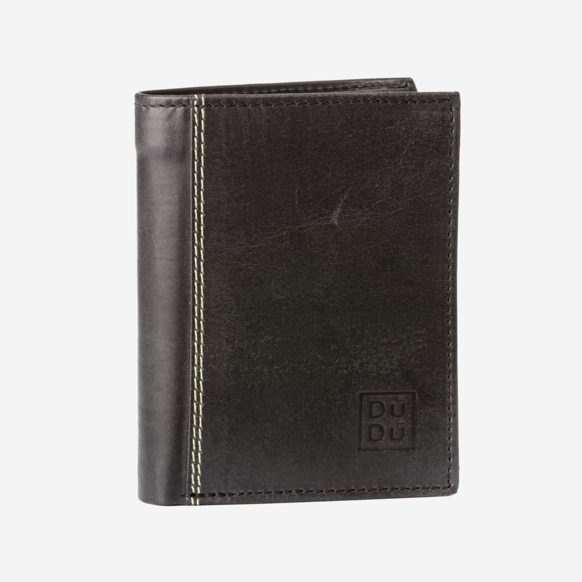 DuDu Small Mans Billfold Vertical Wallet  - Black