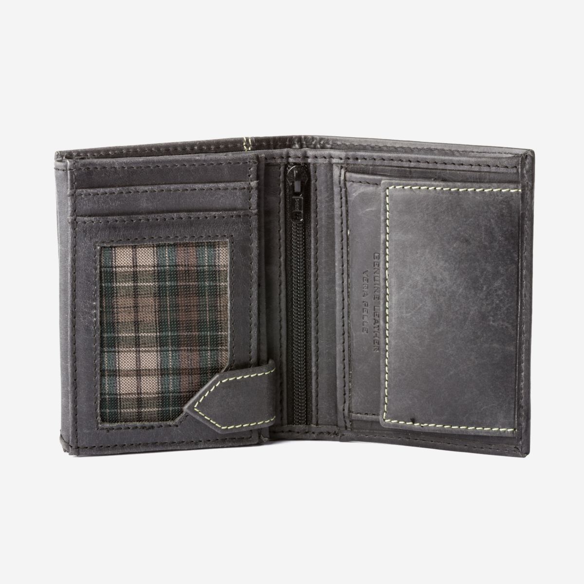 DuDu Small Mans Billfold Vertical Wallet  - Black