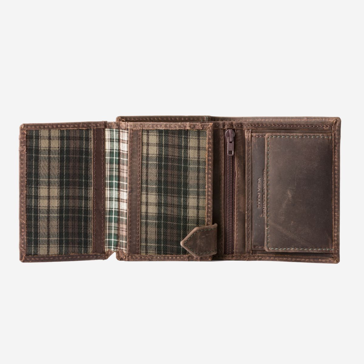 DuDu Small Mans Billfold Vertical Wallet  - Dark Brown