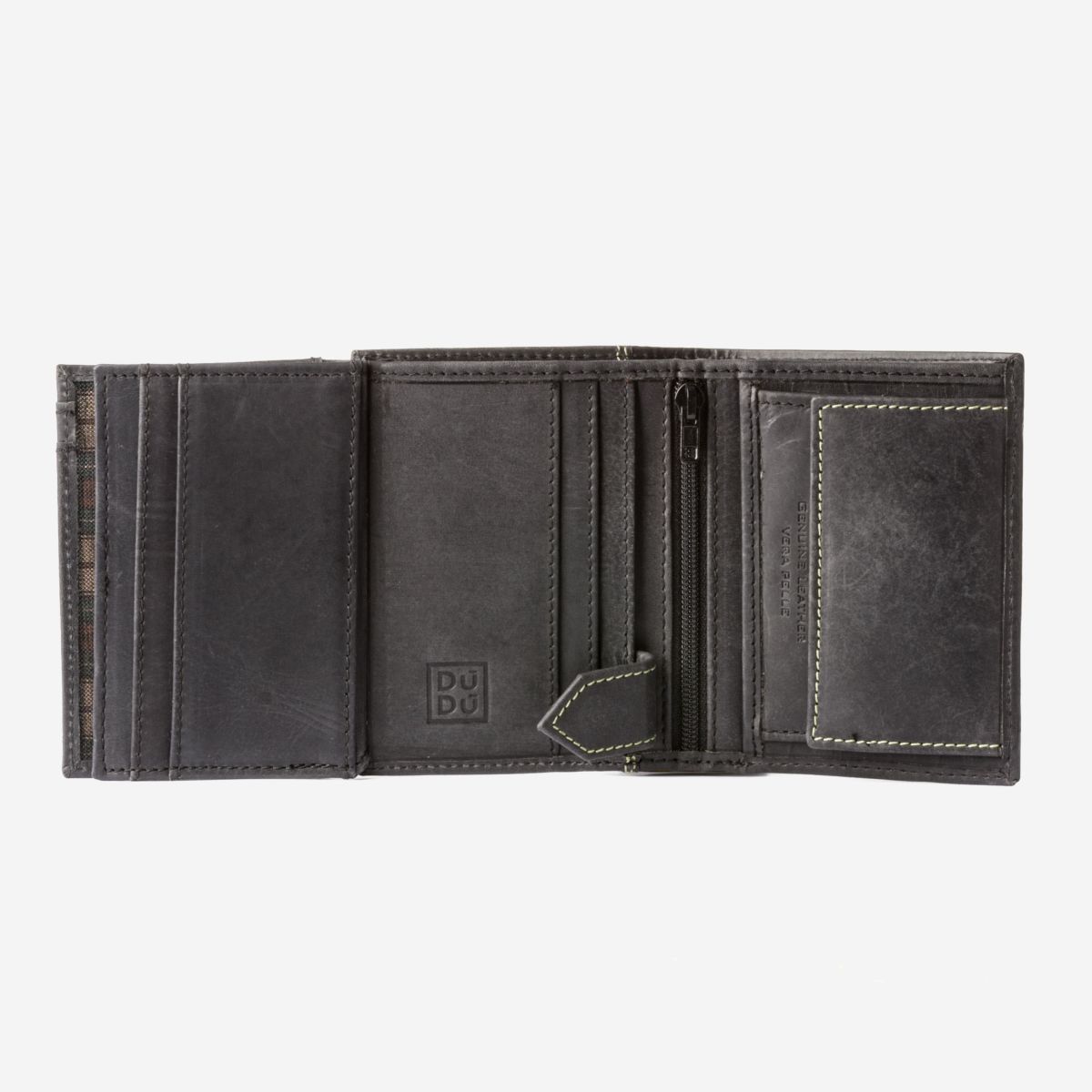 DuDu Small Mans Billfold Vertical Wallet  - Black