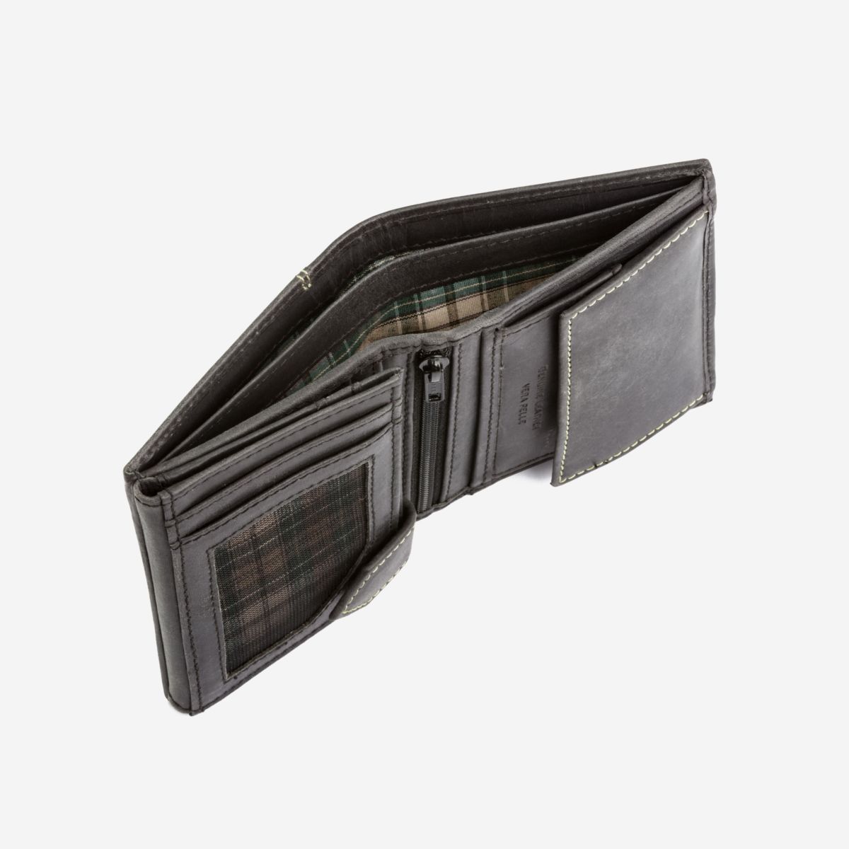 DuDu Small Mans Billfold Vertical Wallet  - Black
