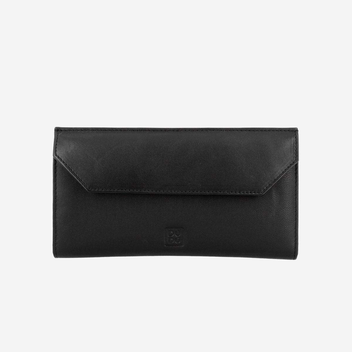 DuDu Ladies Envelope Leather Clutch Wallet Purse  - Black