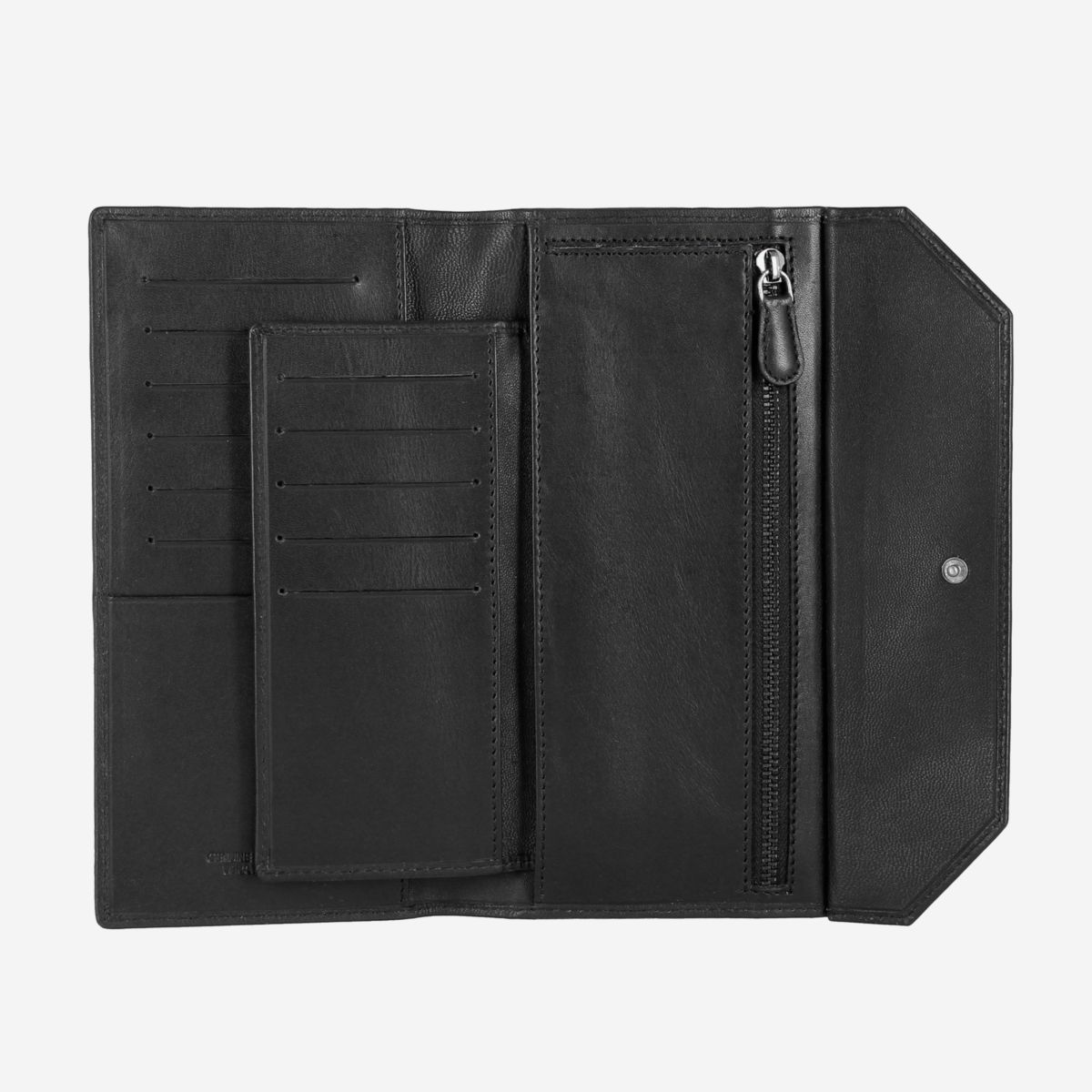 DuDu Ladies Envelope Leather Clutch Wallet Purse  - Black