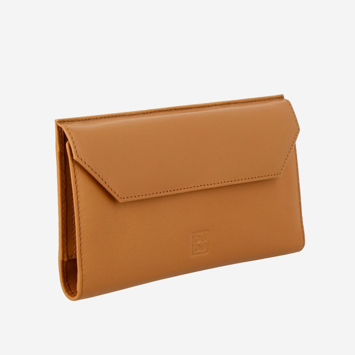 DuDu Ladies Envelope Leather Clutch Wallet Purse  - Buff