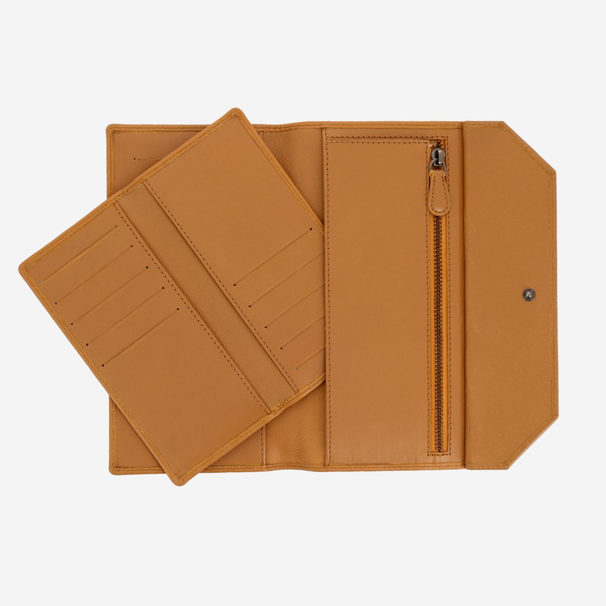 DuDu Ladies Envelope Leather Clutch Wallet Purse  - Buff