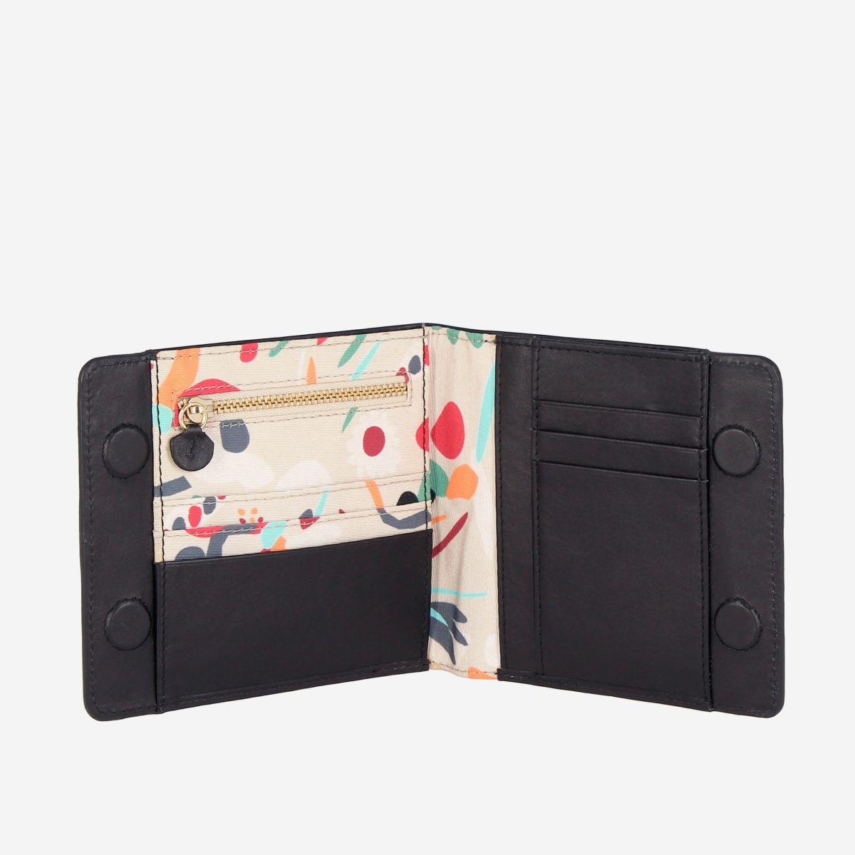 DuDu Designer Womens Leather Wallet With Magnetic Closure - Black | Wallets Online