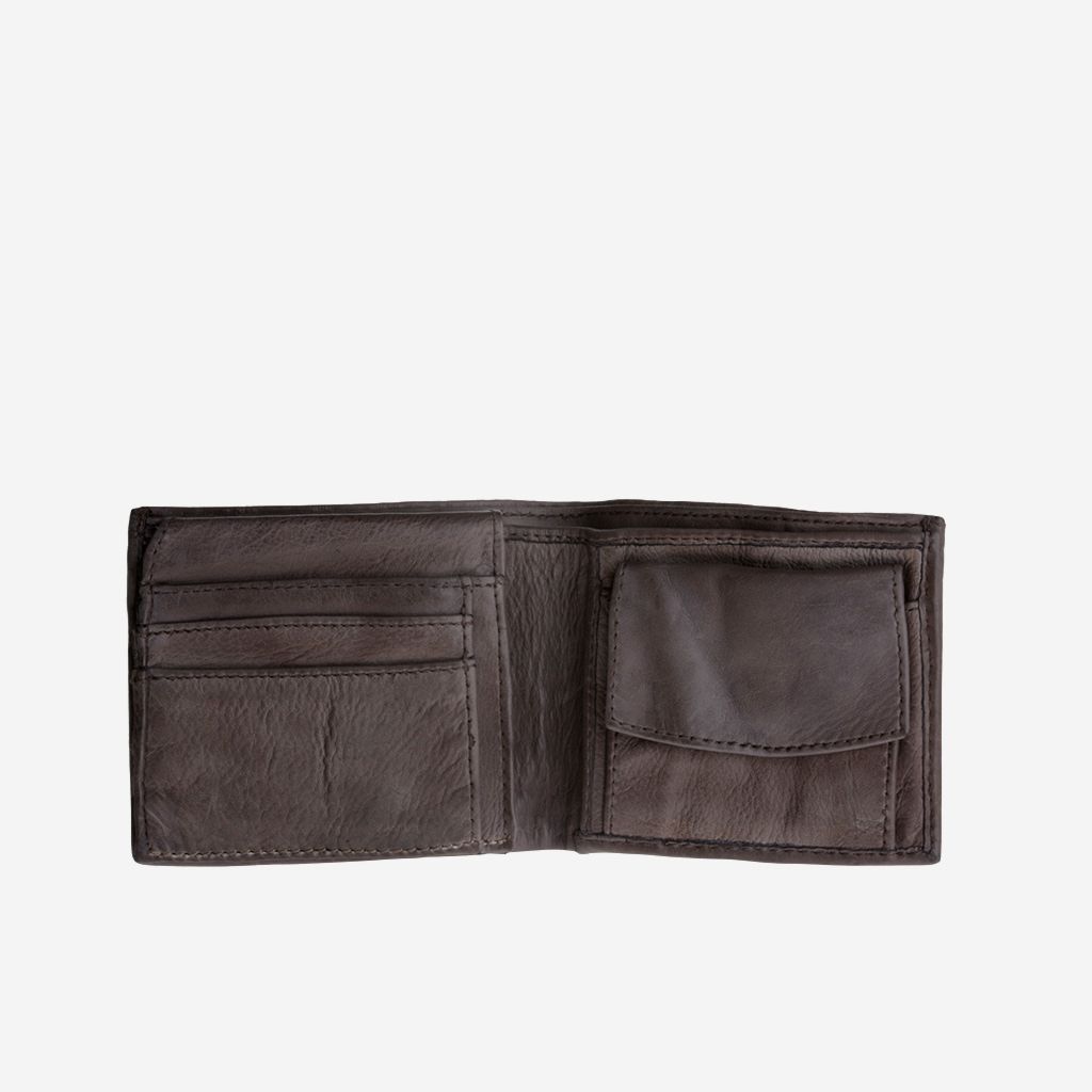 DuDu Mans hand-made soft natural high quality leather wallet - Grey