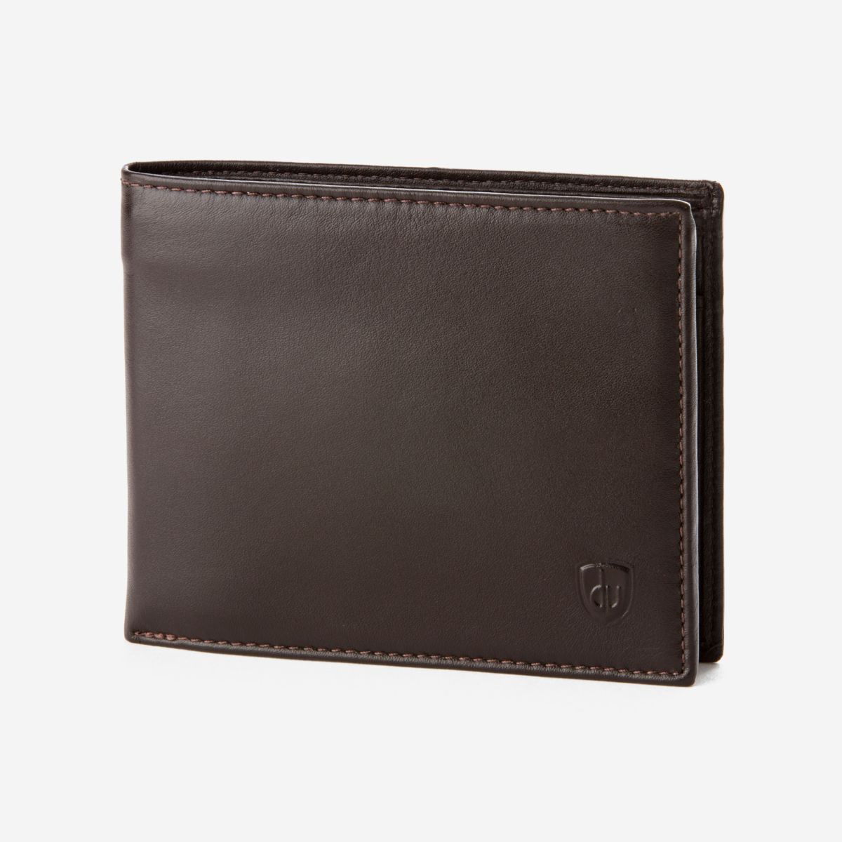 dv Classic Leather Wallet With Coin Pocket - Dark Brown