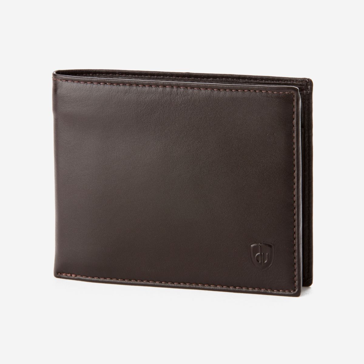 dv Classic Leather Wallet With Coin Pocket - Dark Brown