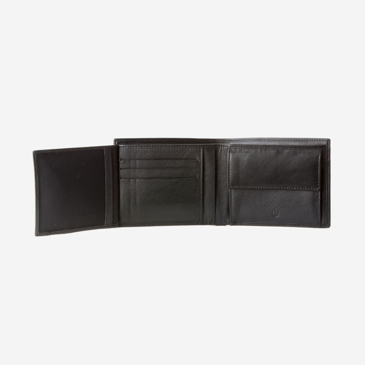 dv Classic Leather Wallet With Coin Pocket - Black