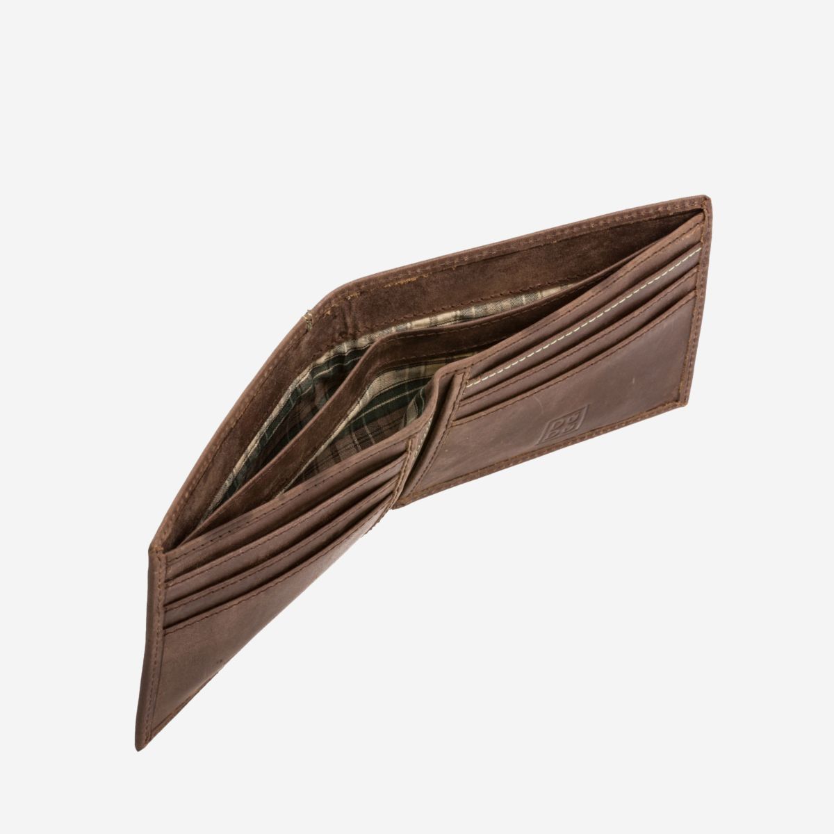 DuDu Vintage Slim Leather Wallet - Dark Brown
