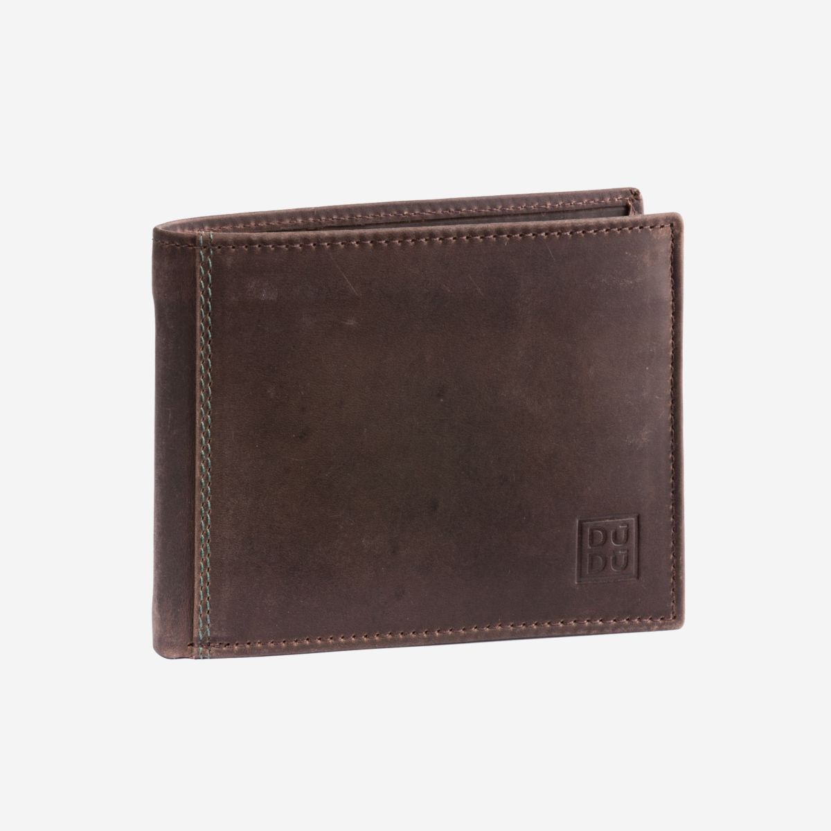 DuDu Classic Mans Billfold Wallet with Coin Pocket - Dark Brown