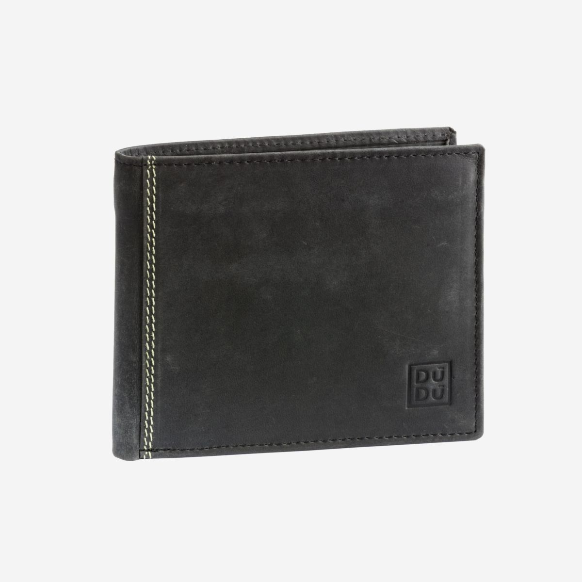 DuDu Classic Mans Billfold Wallet with Coin Pocket - Black