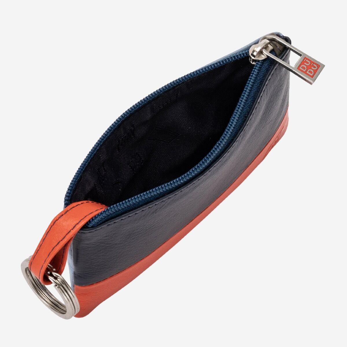 DuDu Leather Coin Purse - Blue/Red