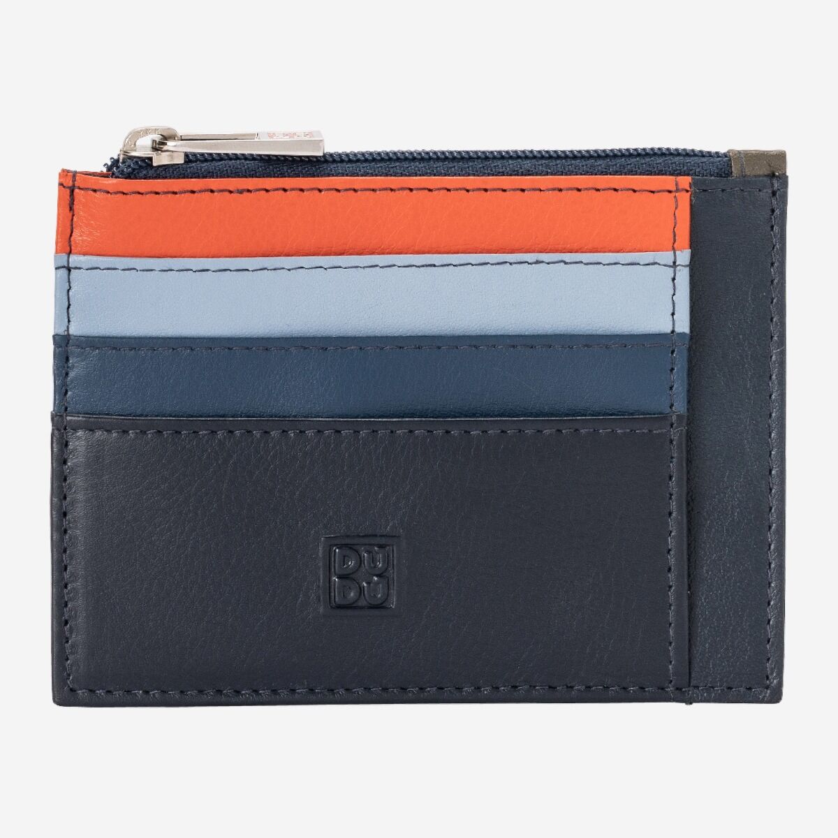DuDu Slim Leather Credit Card Wallet - Navy