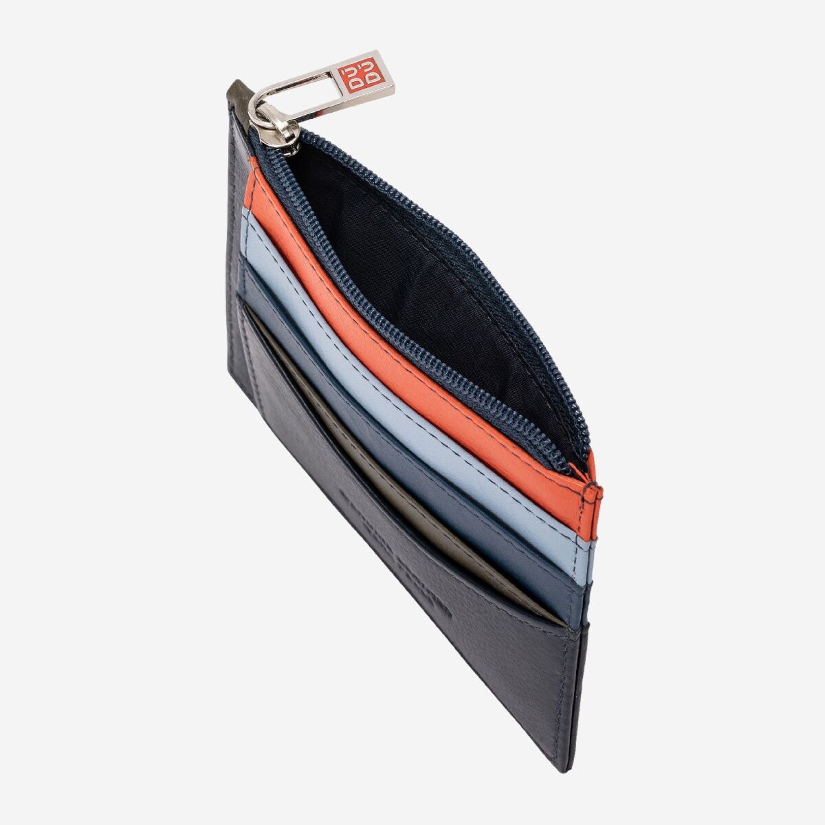 DuDu Slim Leather Credit Card Wallet - Navy