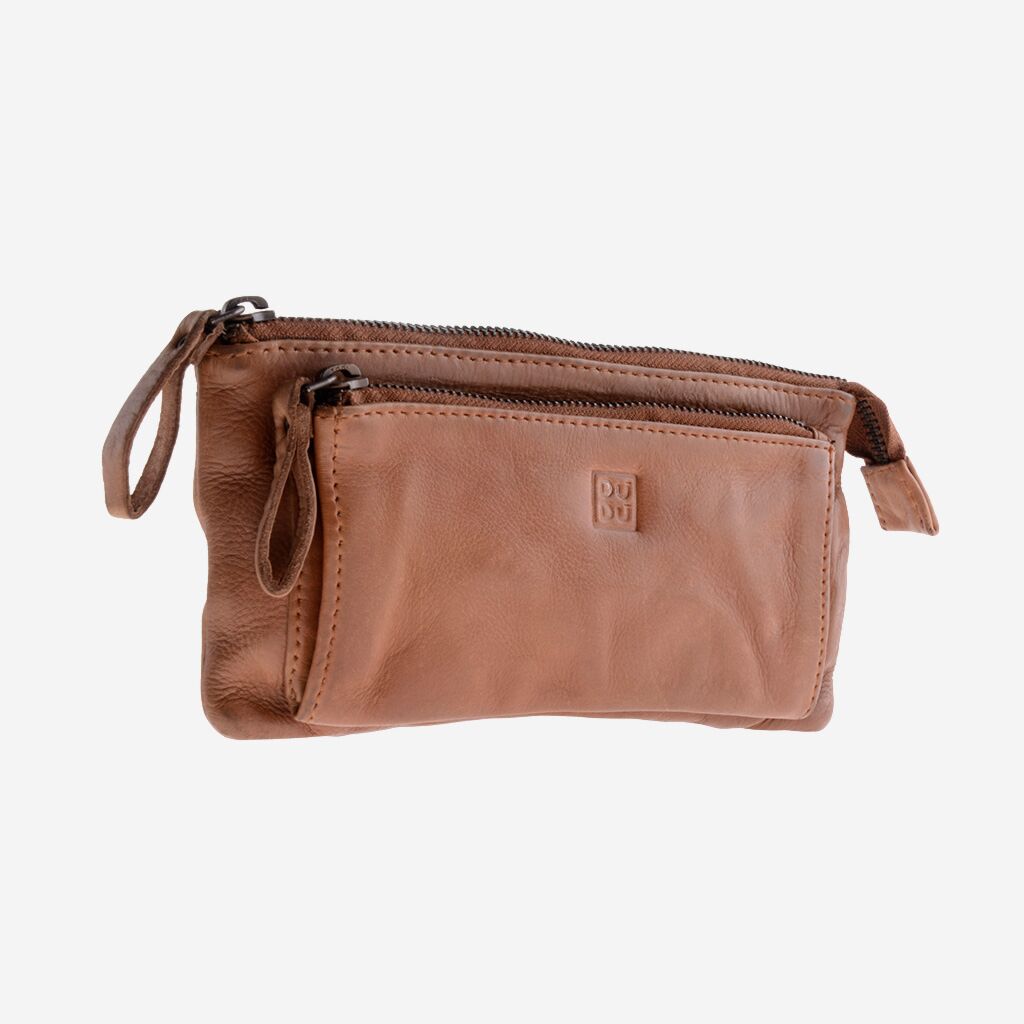 DuDu Woman's Hand-Made Soft Leather Purse - Nut Brown