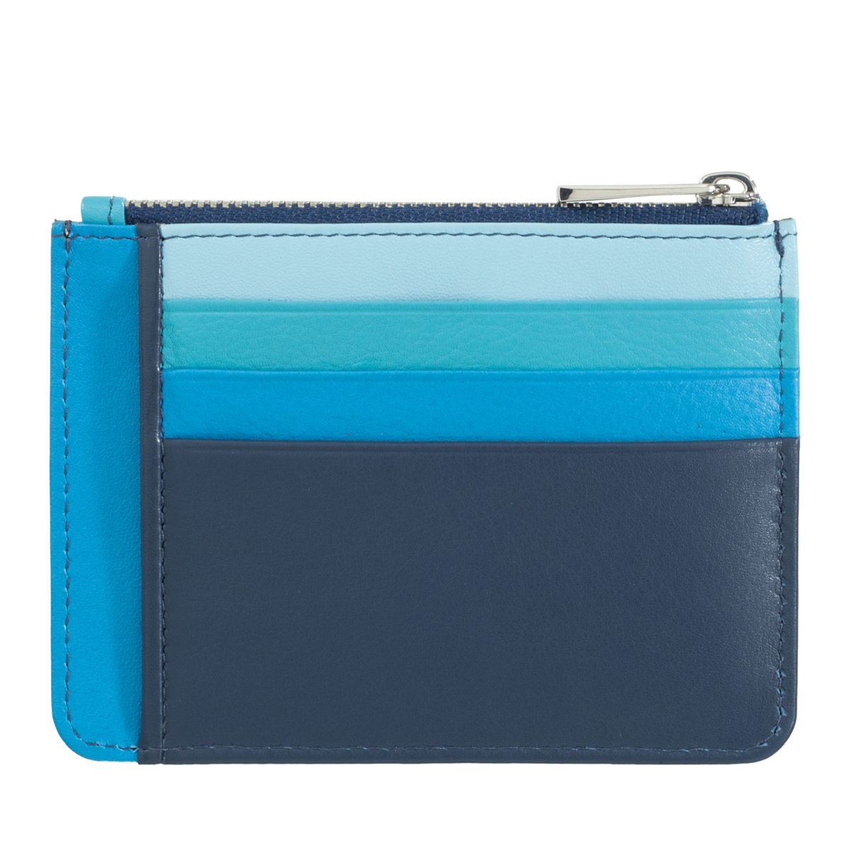 DuDu Slim Leather Credit Card Wallet - Blue