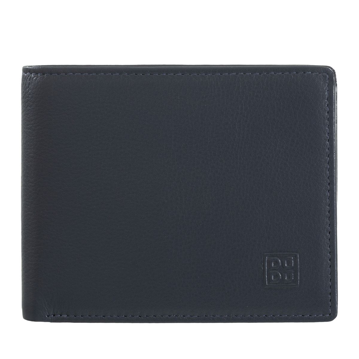 DuDu Leather classic multi color wallet with coin purse and inside flap - Navy
