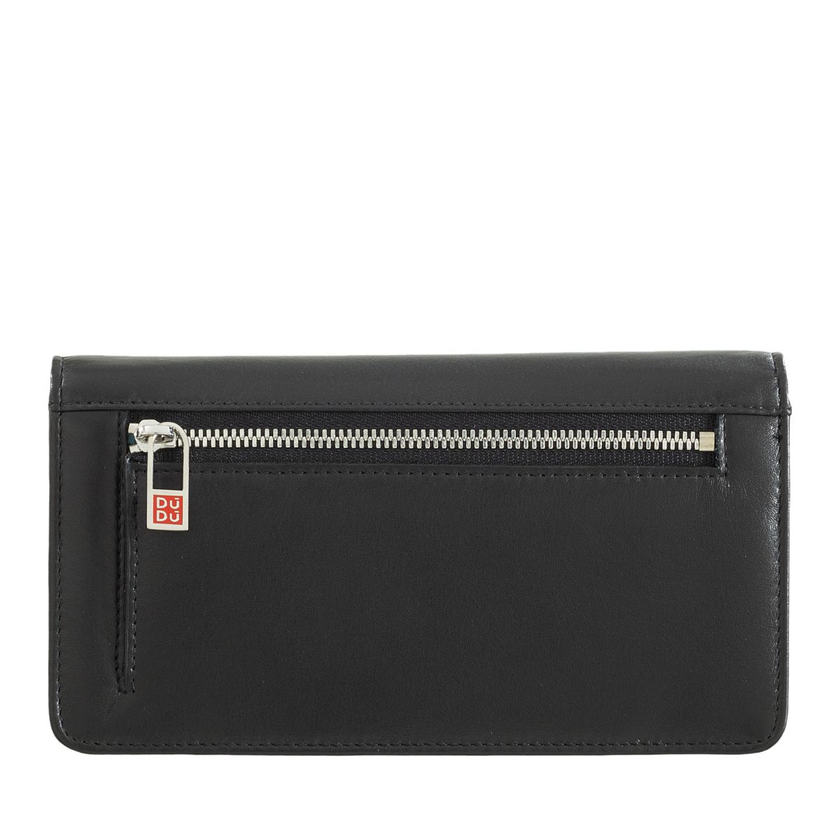 DuDu Ladies leather multi color wallet - Black