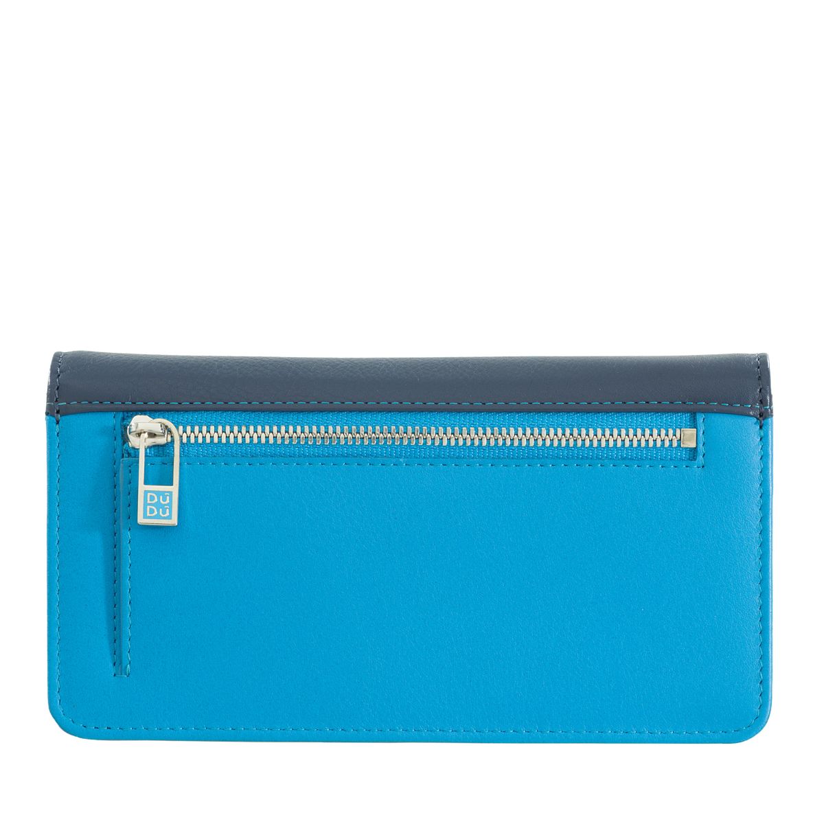 DuDu Womans leather multi color wallet with flap - Blue