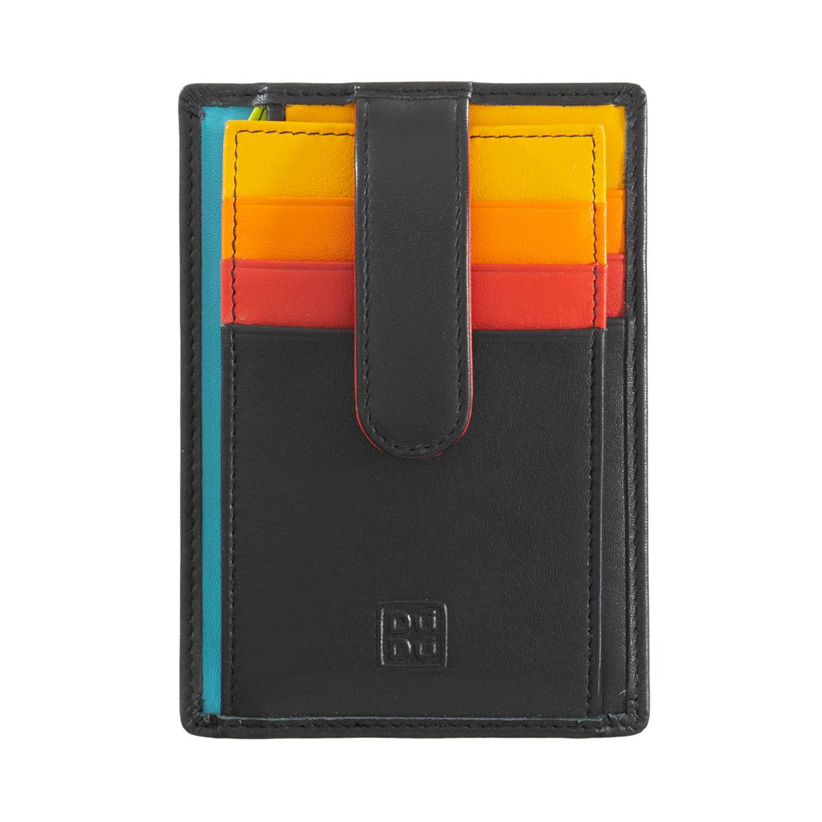 Compact multi color credit card holder wallet - Black