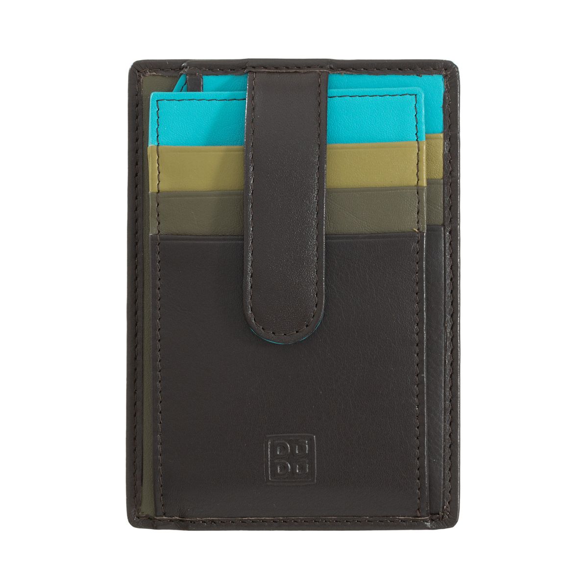 DuDu Compact multi color credit card holder wallet - Dark Brown