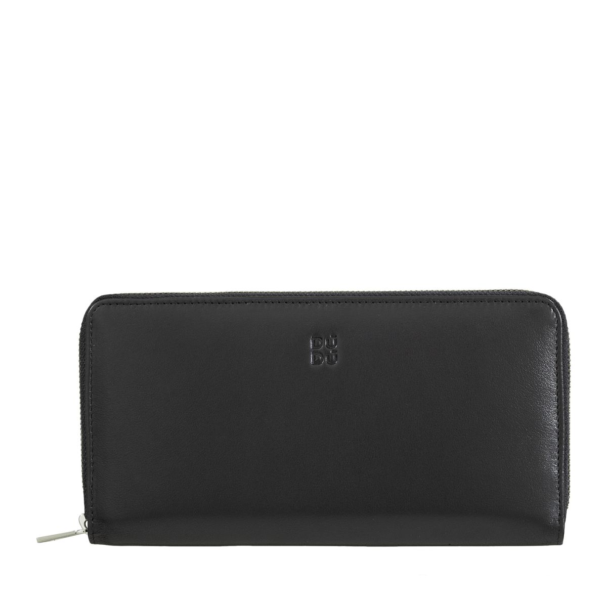 DuDu Leather zipper RFID wallet women's Colorful - Black