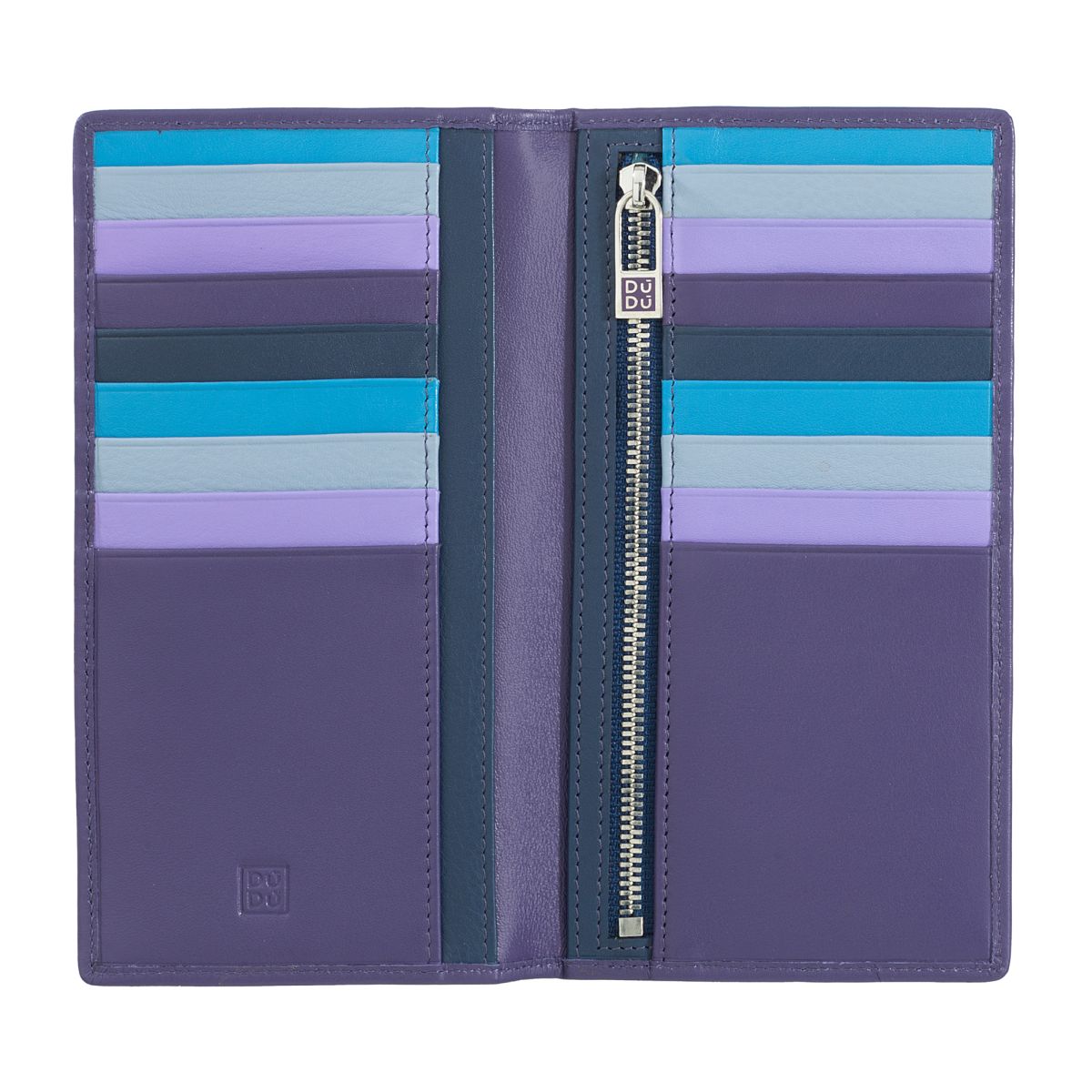 Large womens RFID blocking leather wallet Colorful - Mauve