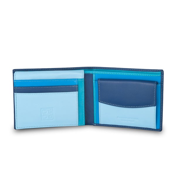 DuDu ארנק עור קלאסי עם תא למטבעות - כחול