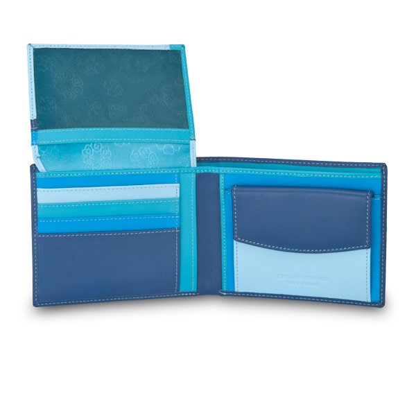 DuDu ארנק עור קלאסי עם תא למטבעות - כחול