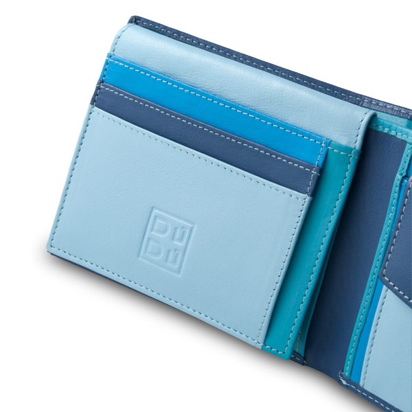 DuDu ארנק עור קלאסי עם תא למטבעות - כחול