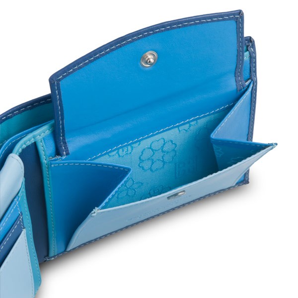 DuDu ארנק עור קלאסי עם תא למטבעות - כחול